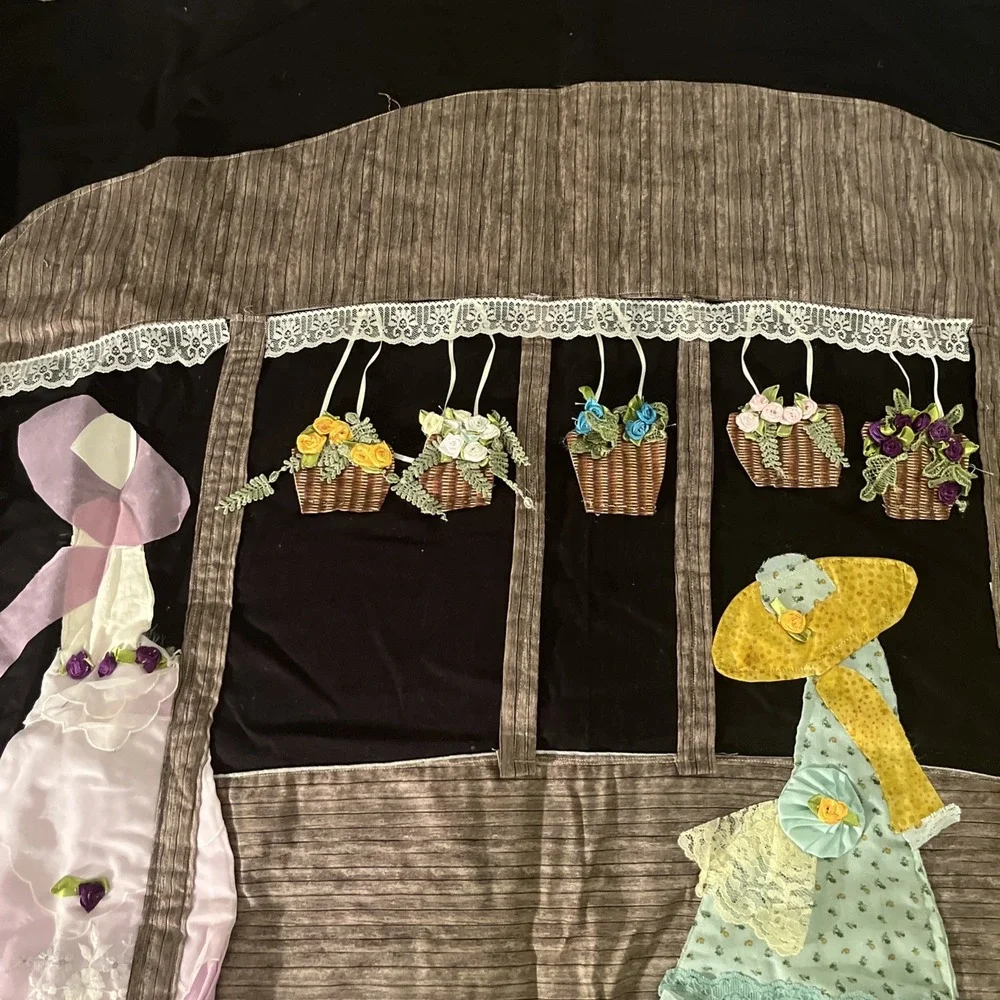 Unfinished Quilt Top Colonial Sun Bonnet Sue Rough Cottage Core Grandma Core